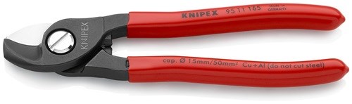 KNIPEX 95 11 165 Kabelschere  Länge 165 mm  Kunststoffüberzug