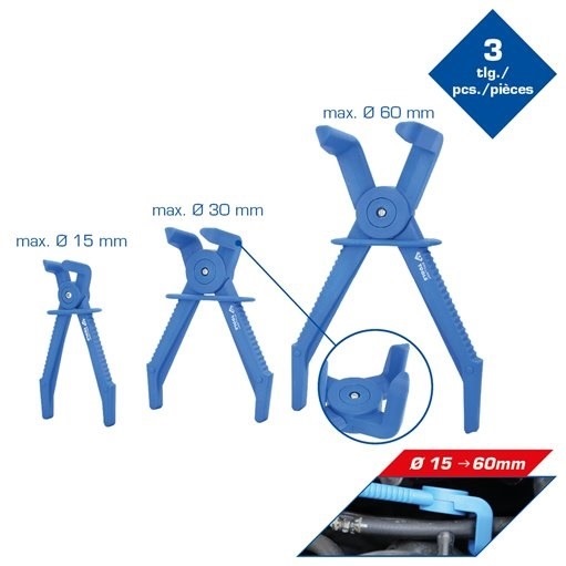 Brilliant Tools  BT521015 Schlauch-Abklemm-Zangen-Satz, 90° abgewinkelt, 3-tlg.