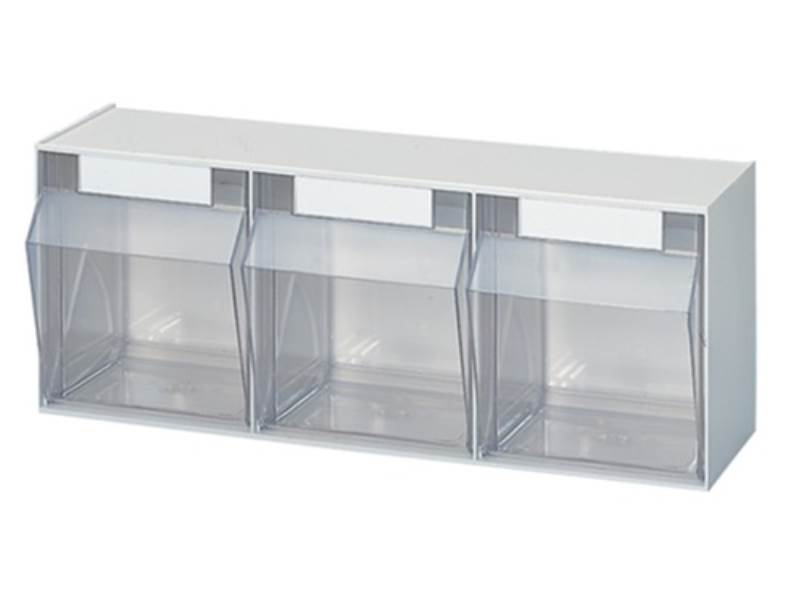 LOCKWEILER 1500313 Klarsichtmagazin  H242xB600xT203mm 3 x E Kunststoff weiß