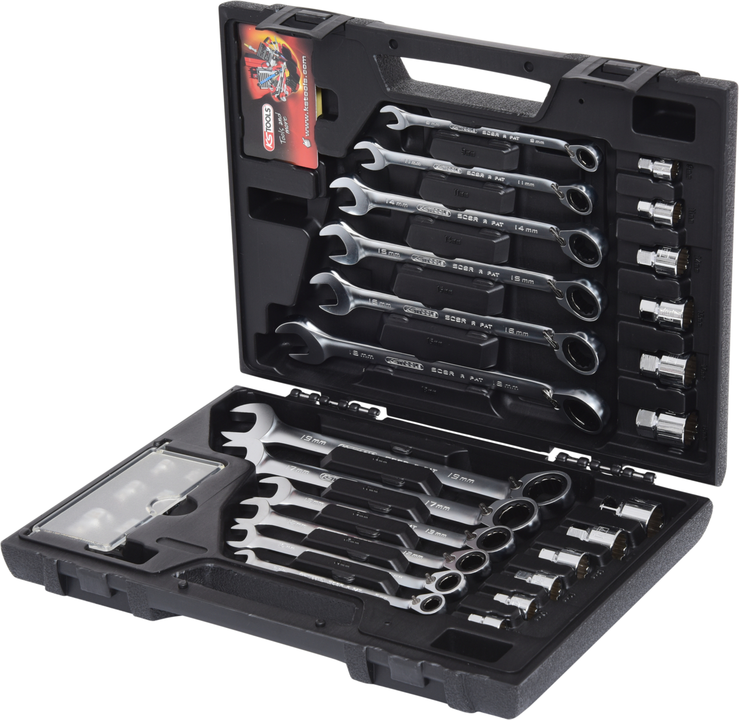KS Tools 503.4960 GEARplus RINGSTOP-Ratschenringmaulschlüssel-Satz, 30-tlg. mit