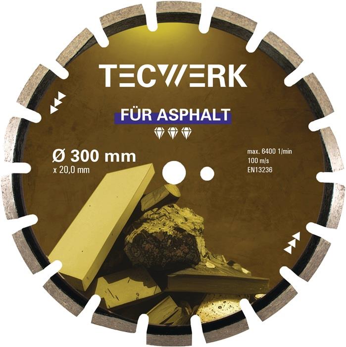 TECWERK 2000865433 Diamanttrennscheibe ASPHALT D.350mm Bohr.20mm Seg.-H.10mm Seg