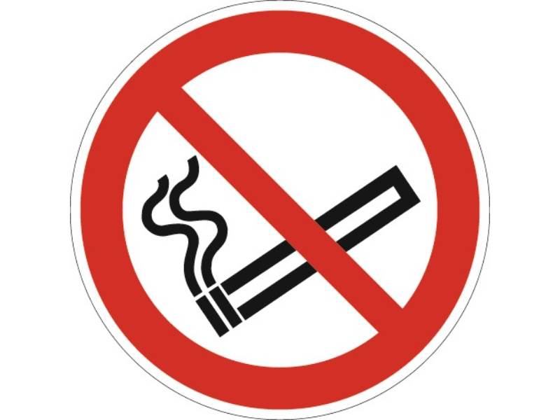 Verbotszeichen ASR A1.3/DIN EN ISO 7010 Rauchen verboten Folie