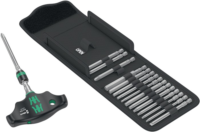 WERA 05023471001 Bitsortiment KK 400 RA Set 1 17-teilig PH/PZD/TX/6kant/Schlitz