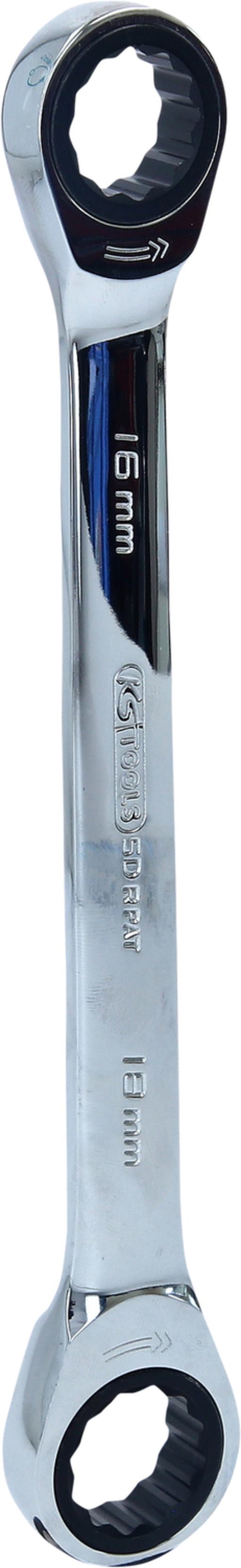 KS Tools 503.4506 GEARplus Doppel-Ratschenringschlüssel, 16x18mm