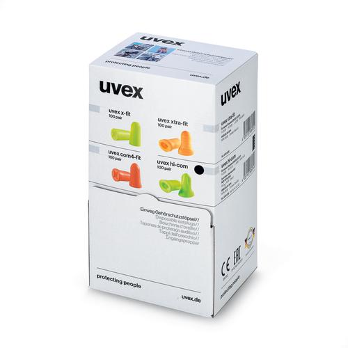 Uvex 2112095 Gehörschutzstöpsel hi-com 100 Paar grün SNR 24 dB Größe M