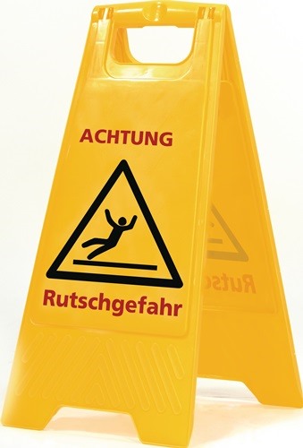 SPRINTUS 301034 Warnschild  Achtung Rutschgefahr Schriftzug B 300 x H 570 mm sig