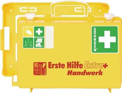 SÖHNGEN 371096 Erste Hilfe Koffer Extra+ Handwerk B310xH210xT130ca.mm leuchtgelb