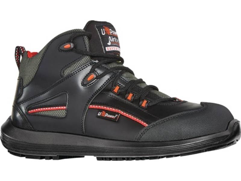 U.POWER RR10304-47 Sicherheitsstiefel Teak Größe 47 W. 11 schwarz/rot S3S FO SR