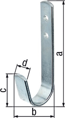 GAH 802110 Wandhaken  einfach Ausladung 30 mm Stahl verzinkt Höhe 90 mm