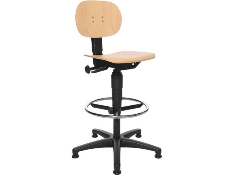 TOPSTAR 72210 HO1T Arbeitsdrehstuhl Tec 11 Bodengleiter+Fußring Buche 590-840 mm