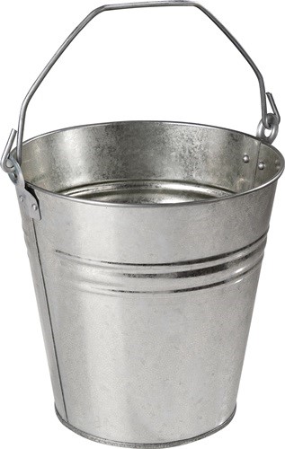 Eimer 12,5 l Stahlblech, verzinkt silber  D. 300 mm Höhe 300 mm