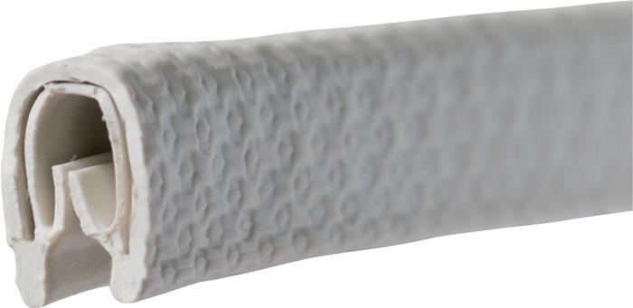 TECWERK 2577770131 Kantenschutz Klemmber.1-2mm L.10m B.6,5mm H.9,5mm weiß-grau T