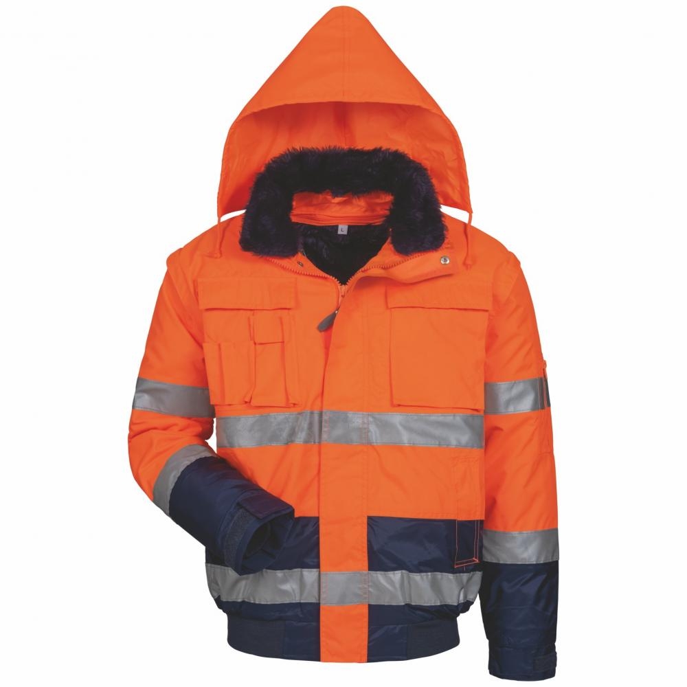 Gr .4XL (70/72) *VOLKER* WARNSCHUTZPILOTJACKE, ORANGE/MARINE orange *VOLKER* HIG