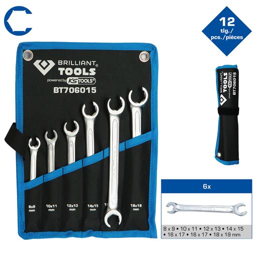 Brilliant Tools  BT706015 Leitungsschlüssel-Satz, 6-tlg, 8 - 19 mm