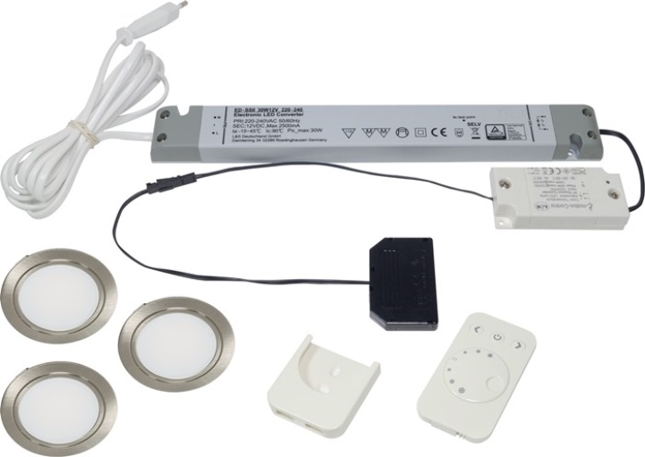 L&S 3000500118 Einbauleuchten-Set Chip 58 emotion 12 V 4 W  Rahmenfarbe Edelstah