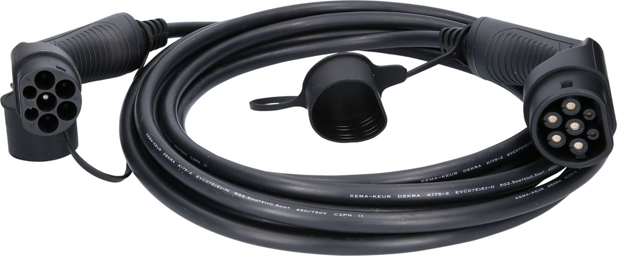 KS-Tools 117.7175 efuturo Ladekabel gerade, Typ 2 auf Typ 2 Stecker, 3 Phasen, b