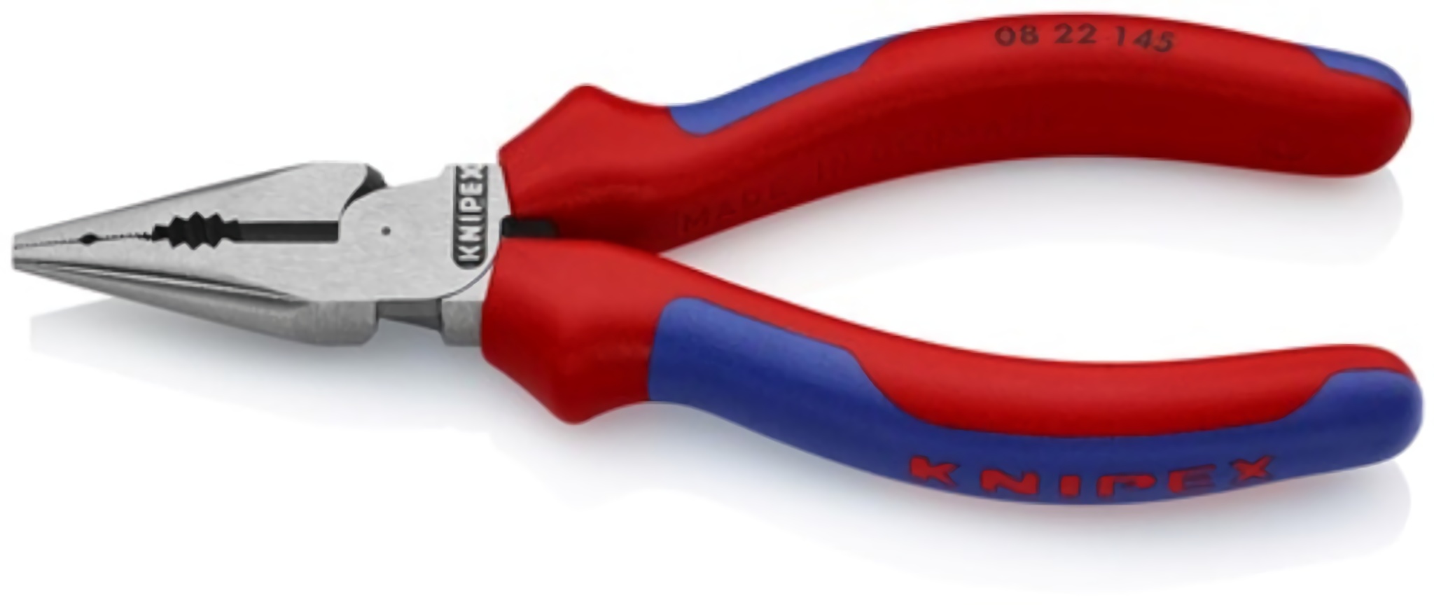 KNIPEX 08 22 145 Spitzkombizange  Länge 145 mm poliert Comfort-Griff schwarz atr