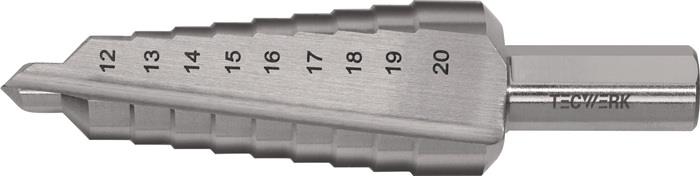 TECWERK 2000862084 Stufenbohrer Bohrber.12-20mm HSS ger.genutet Z.2 Stufen 9 TEC