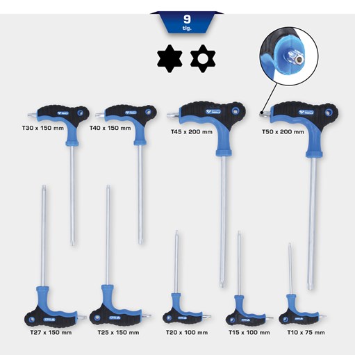 Brilliant Tools  BT041200 T-Griff-Torx®-Winkelstiftschlüssel-Satz, 9-tlg