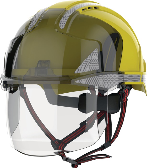 JSP AMH270-409-H00 Industriekletterhelm EVO® VISTAshield® Dualswitch gelb/rauch