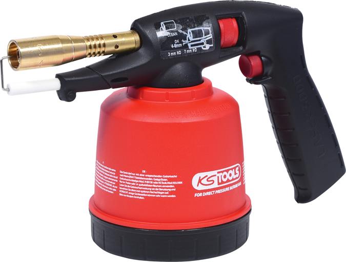 KS Tools 903.5902 Universal-Kartuschenlötgerät mit Piezo-Zündung, rot