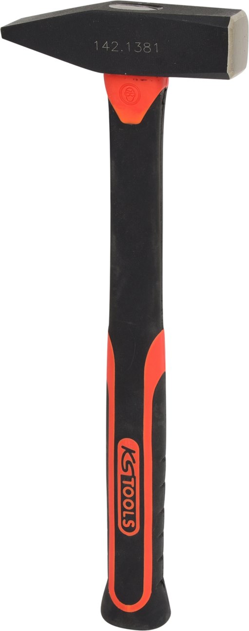 KS Tools 142.1381 Schlosserhammer mit Fiberglasstiel, 800g