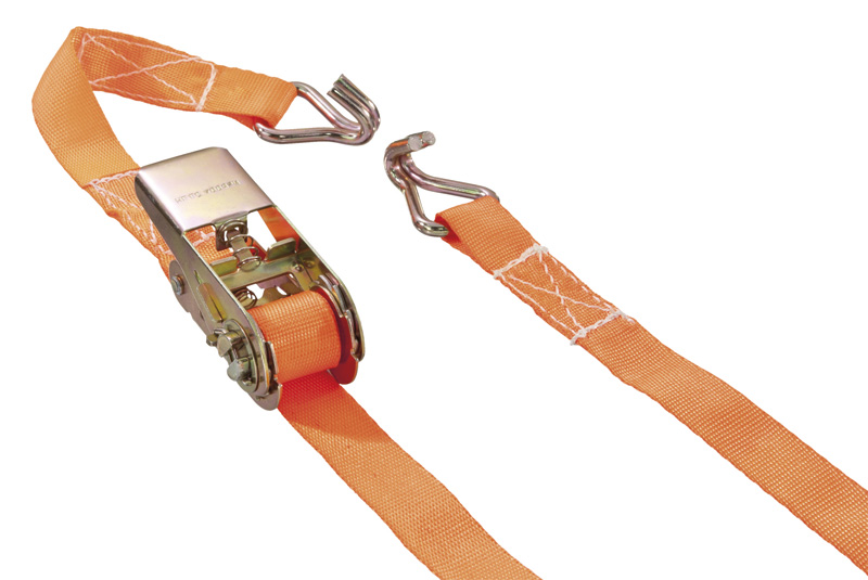 Gr .6 Meter RATSCHEN-ZURRGURT, 2-TEILIG, MIT SPITZHAKEN orange CARGO LASHING BEL
