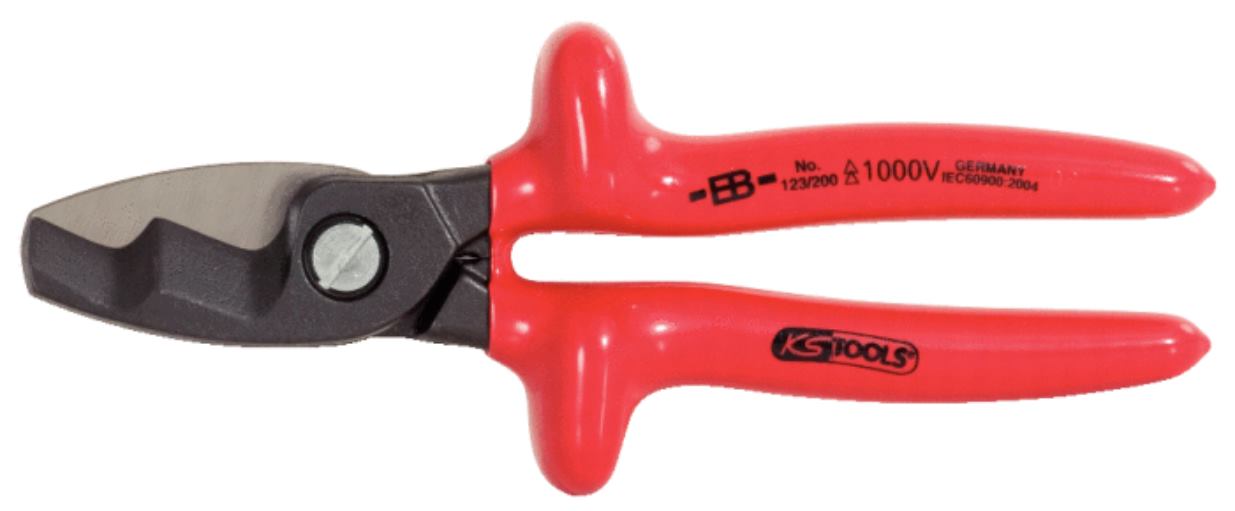 KS Tools 117.1270 1000V Zwei-Schneiden-Kabelschere, 200mm