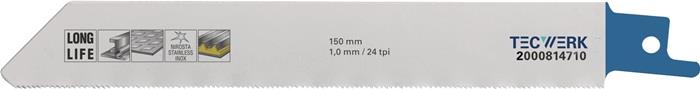 TECWERK 2000814710 Säbelsägeblatt L.150mm B.19mm TPI 24 1mm 5 St./Karte