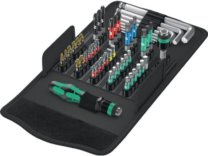 WERA 5057460001 Bitsortiment KK 100 52-teilig Schlitz/PH/PZD/TX/6Kt.