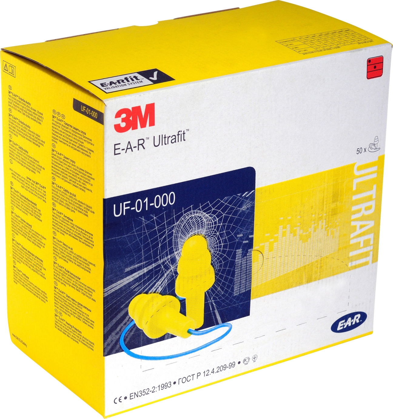 ULTRAFIT EAR-Gehörschutzstöpsel mit Kordel, Box a' 50 Paar