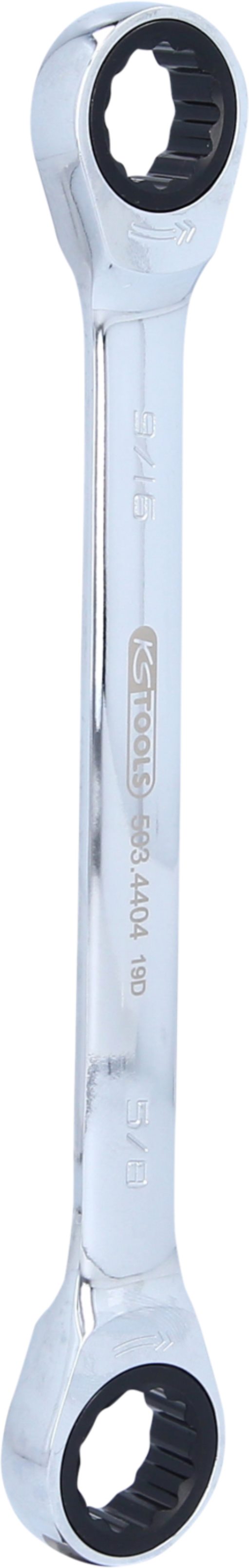 KS Tools 503.4404 GEARplus Doppel-Ratschenringschlüssel, 9/16''x5/8''