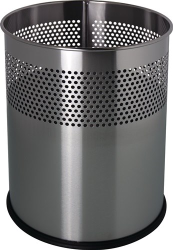 H25157-00 Papierkorb 18 l H321xD.255 mm rund Edelstahl silber