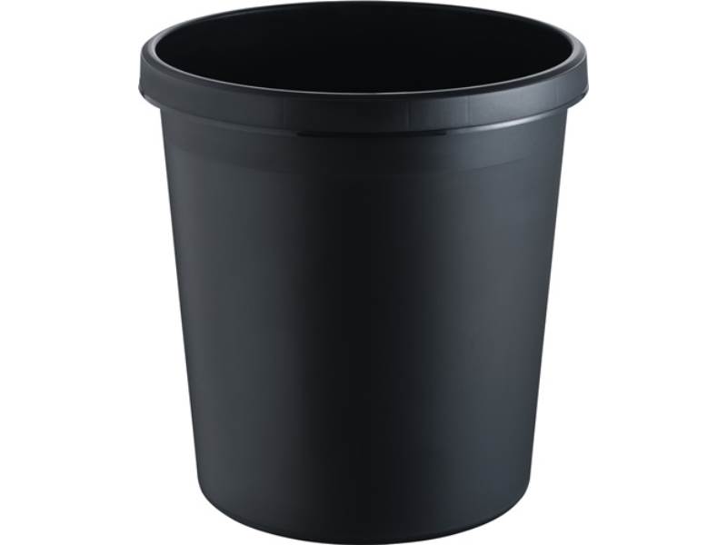 HELIT H6123895 Papierkorb  18 l H331xD.315 mm mit Griffrand Kunststoff schwarz