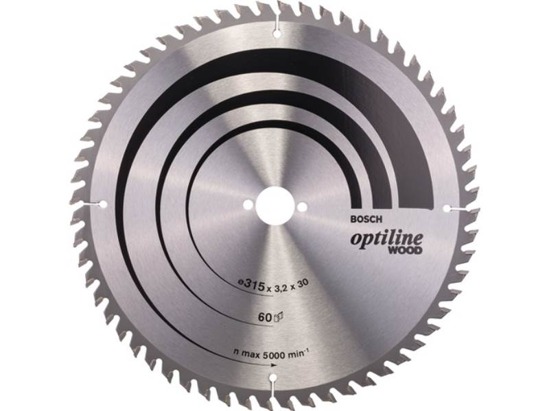 BOSCH 2608640651 Kreissägeblatt PRO Wood Außen-Ø 315 mm Zähnezahl 60 WZ Bohrung