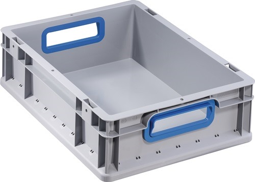 ALLIT 456720 Transportstapelbehälter  L400xB300xH120mm grau PP offener Griff bla