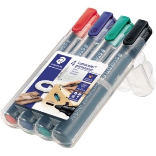 STAEDTLER Permanentmarker Lumocolor 352 WP4 2mm sortiert 4 St./Pack.