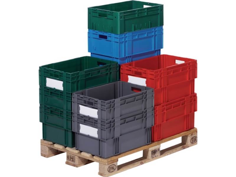 LA-KA-PE DTK600/ 420-0 GRAU Drehstapelbehälter  PP grau L600xB400xH420mm