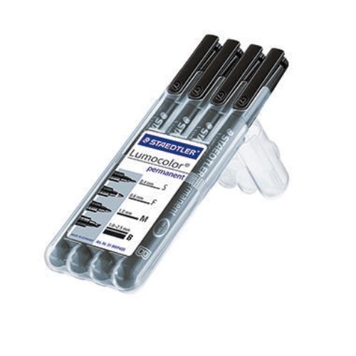 STAEDTLER Folienschreiber Lumocolor 31-9WP4GS 0,4-2,5mm sw 4 St./Pack.