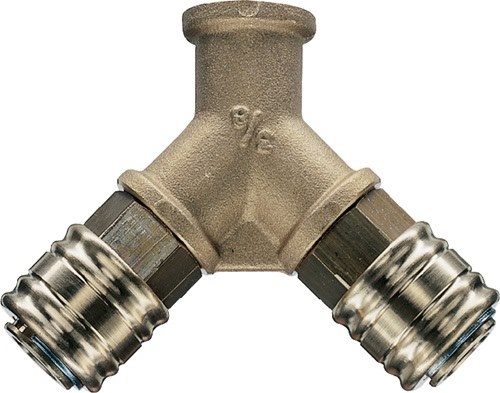 EWO 128004 Verteiler  Gewinde G 3/8 Zoll/15,39 mm DN 7,2, Innengewinde, 2 Kupplu