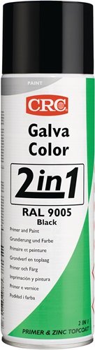 CRC 1030370 Farbschutzlackspray 2 in 1 GALVACOLOR tiefschwarz RAL 9005 matt 500