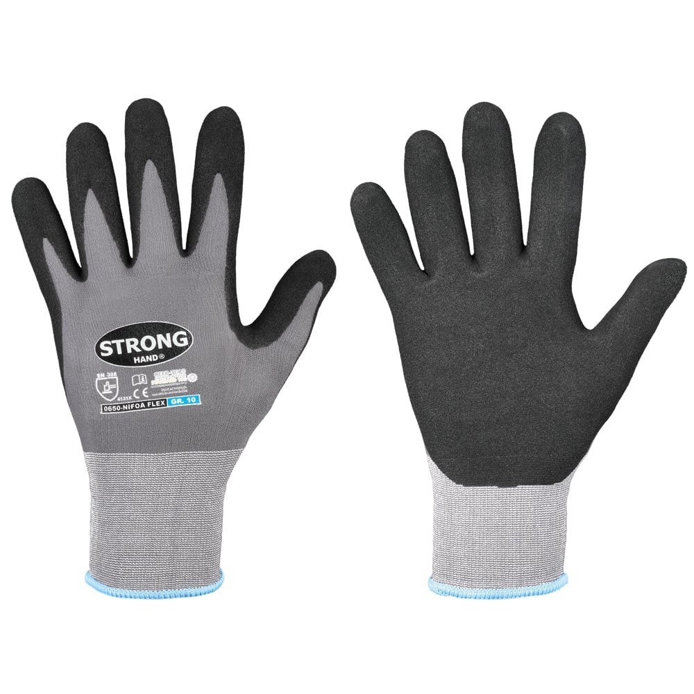 Gr .11 *NIFOA FLEX* STRONGHAND® HANDSCHUHE grau *NIFOA FLEX* STRONGHAND® GLOVES