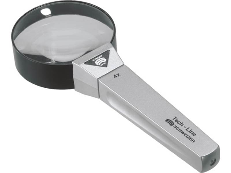 SCHWEIZER 9804 Handlupe Tech-Line Vergrößerung 4x  Linsen-D. 65 mm