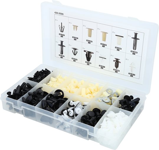 KS Tools 420.0500 Befestigungs-Clip-Satz für Mitsubishi, 370-tlg.