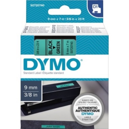 DYMO Schriftbandkassette D1 S0720740 9mmx7m schwarz auf grün