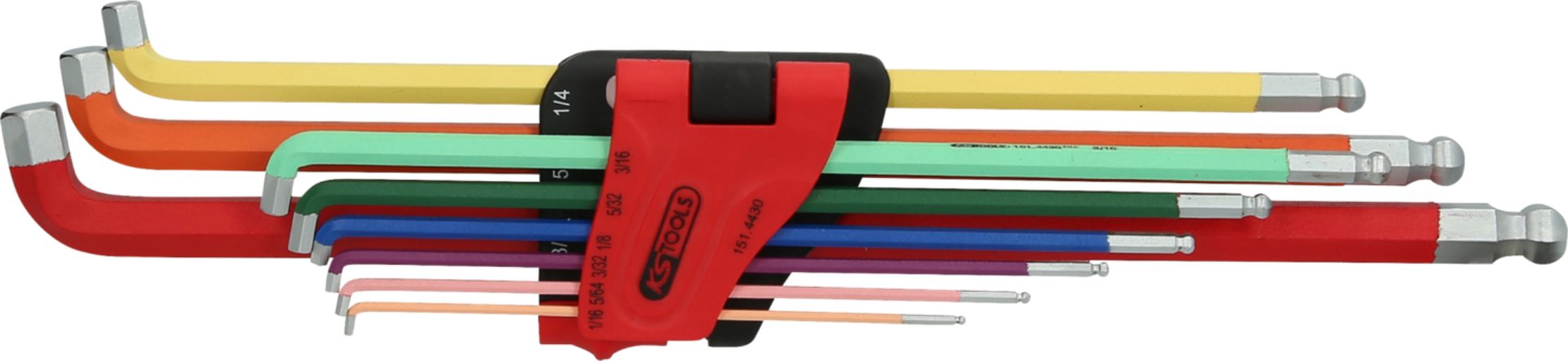 KS Tools 151.4430 Kugelkopf-Innensechskant-Winkelstiftschlüssel-Satz, 108° abgew