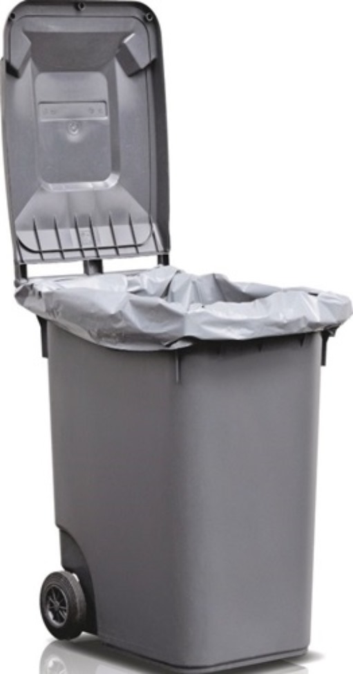 Kunststoffsack 240 l LD-PE grau 100 µm B650/550xL1350mm 50Stück