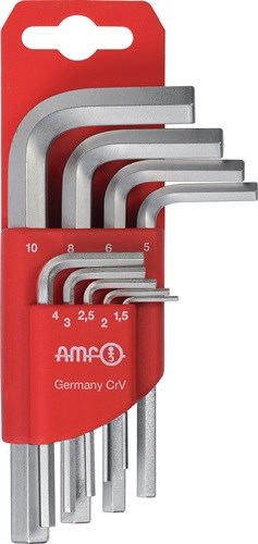 AMF 46789 Winkelschraubendreher-Satz 911-HM9C 9-teilig Kunststoffhalter SW 1,5 -