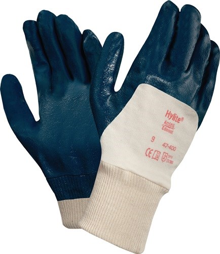 ANSELL 47400080 Handschuhe ActivArmr Hylite 47-400 Größe 8 weiß/blau Strickfutte