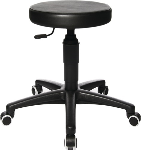 TOPSTAR 72270D10H Drehhocker Tec 70 mit Rollen Kunstleder-Hochpolster schwarz Si